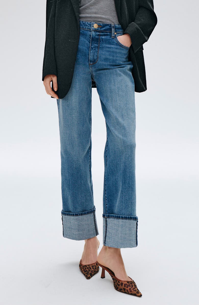 Sienna High Waist Cuffed Hem Wide Leg Jeans