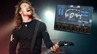 Metallica in concert at the NEC Arena, Birmingham. James Hetfield, lead singer and guitarist with the band, 4th November 1992.
