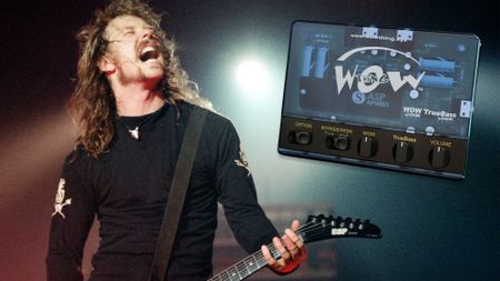 Metallica in concert at the NEC Arena, Birmingham. James Hetfield, lead singer and guitarist with the band, 4th November 1992.
