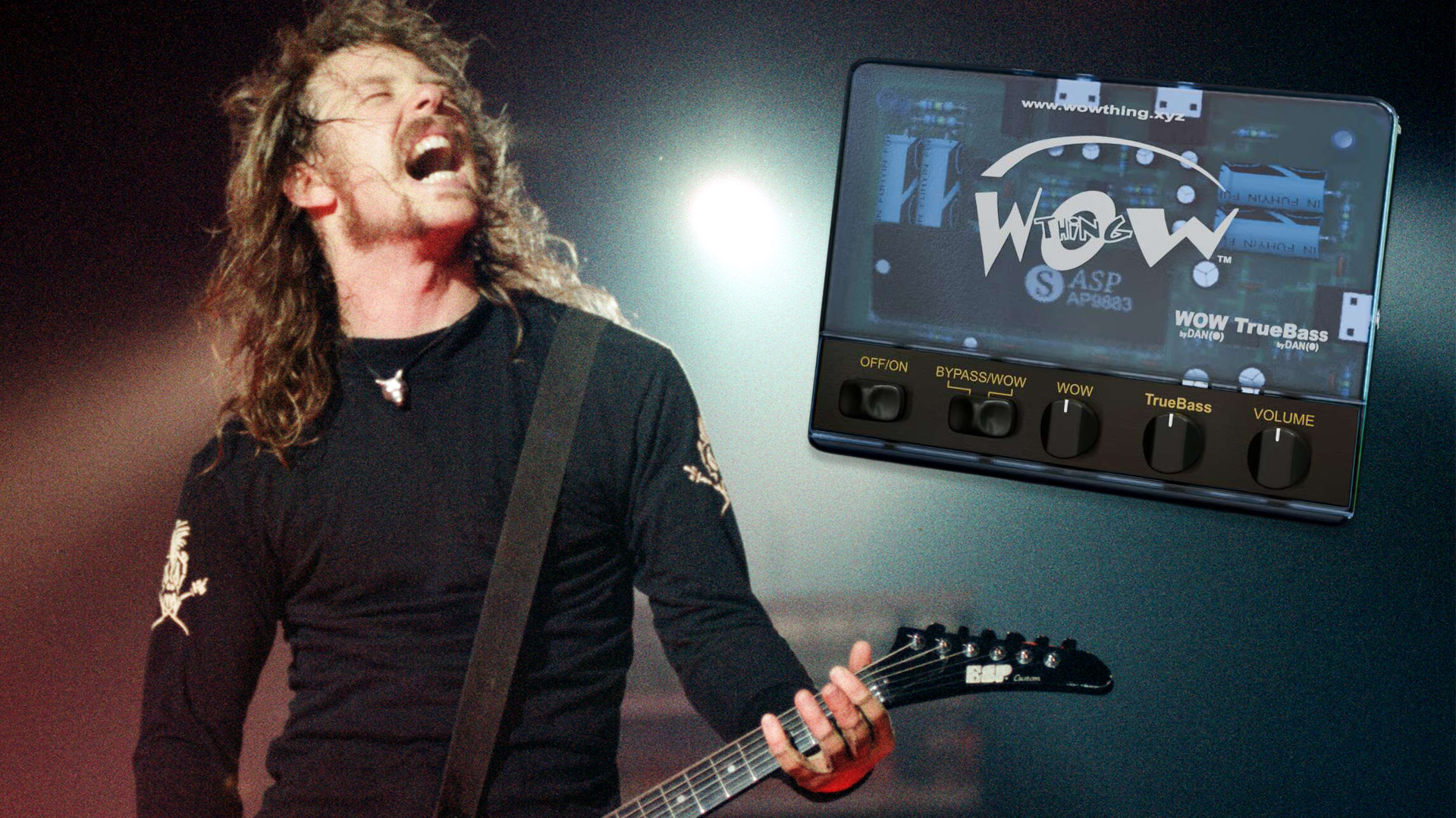 Metallica in concert at the NEC Arena, Birmingham. James Hetfield, lead singer and guitarist with the band, 4th November 1992.