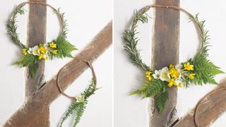 Simple Easter wreath ideas with willow hoops and seasonal sprigs