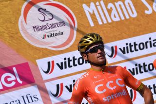 SANREMO ITALY AUGUST 08 Start Podium Greg Van Avermaet of Belgium and CCC Team during the 111st Milano Sanremo 2020 a 305km race from Milano to Sanremo MilanoSanremo MilanoSanremo on August 08 2020 in Sanremo Italy Photo by Tim de WaeleGetty Images