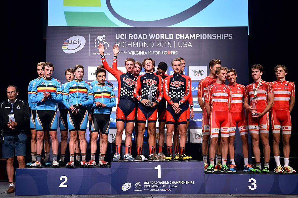 The junior teams podium at Worlds