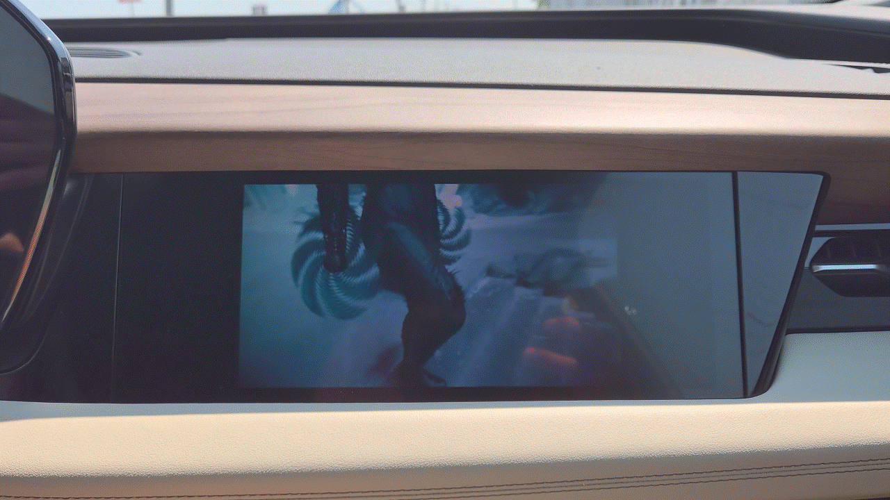 2025 Audi Q6 e-tron passenger display.