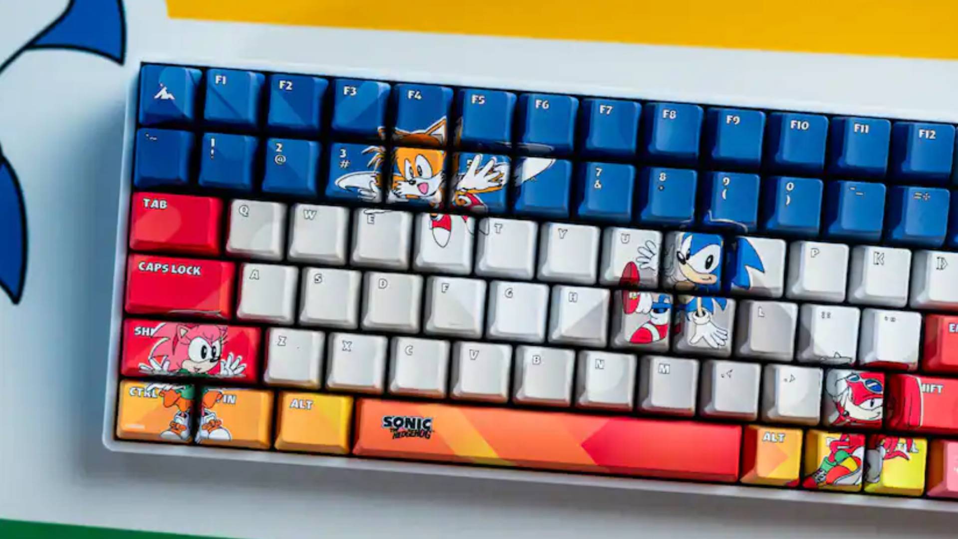 Official marketing image of the Higround - Basecamp 96+ 96% Wired Mechanical Classic Sonic gaming keyboard.