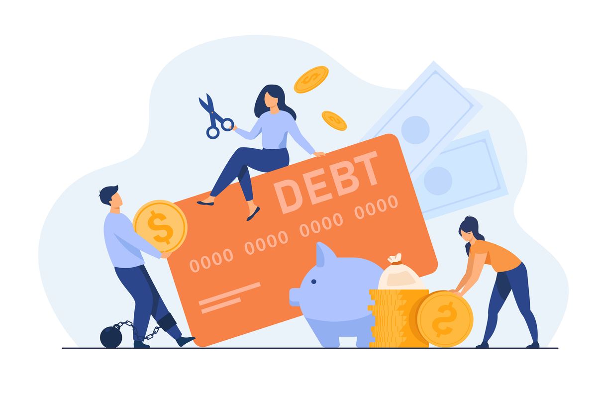 Interest on debt. Займы вектор. Flat debt. Debt illustration. Consolidation.