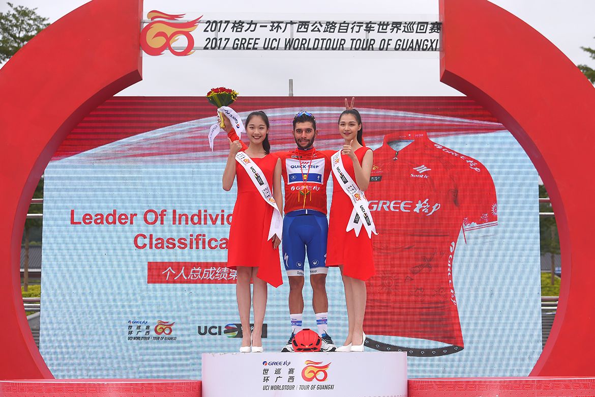 Fernando Gaviria on the top step for the second day in a row