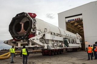 Antares Rolls Out for Orbital-1 Mission