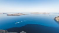 An aerial view of islands along the Aegean sea