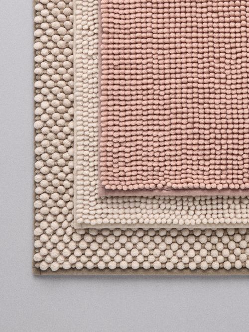 3 Pack Pink/natural Bobble Bath Mats