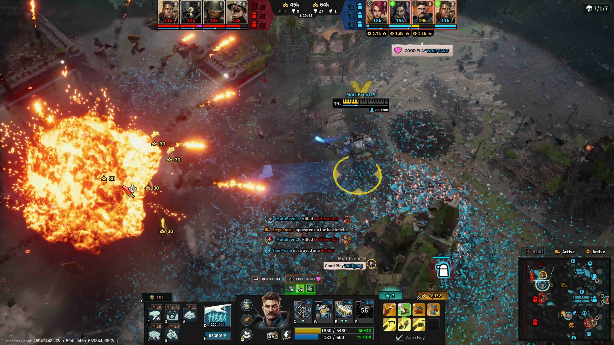 March of Giants preview gameplay, destroying a Bastion.