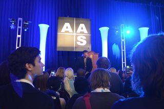 Neil deGrasse Tyson speaks at the 223rd meeting of the American Astronomical Society in Washington, DC, Jan. 6, 2013.