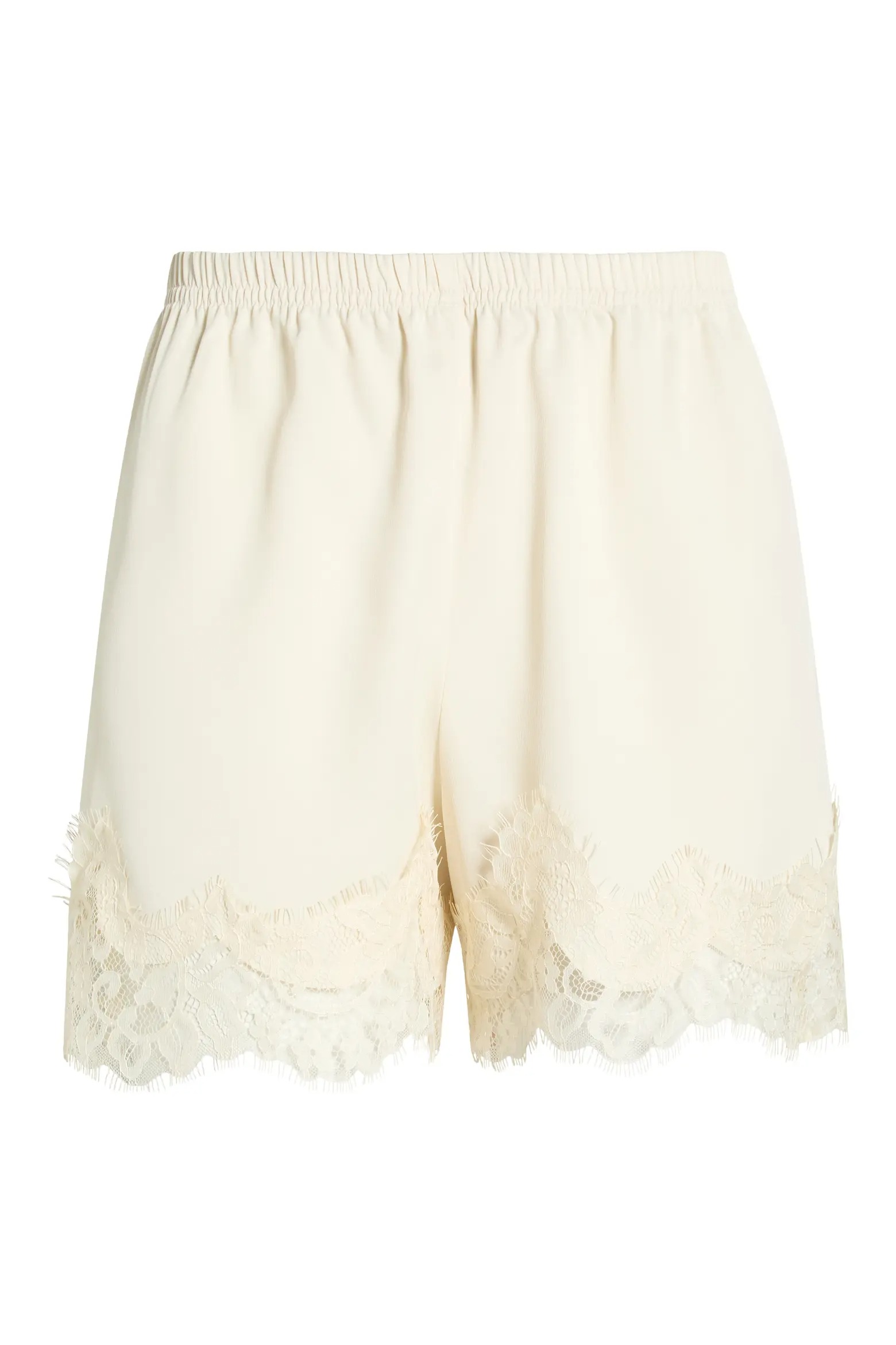 Open Edit, Lace Trim Satin Shorts