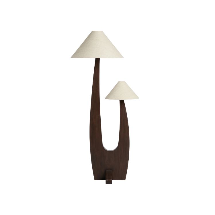 Sculptural wooden lamp