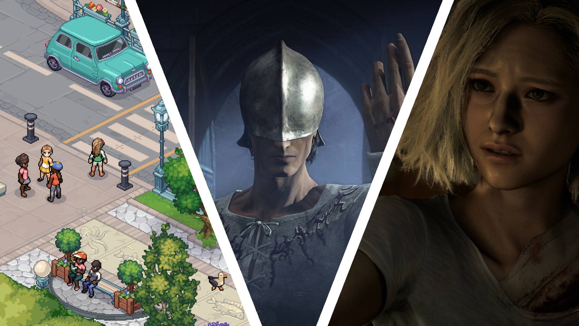 Screenshots from Witchbrook, The Duskbloods, and Resident Evil Reqiuem in a header image.