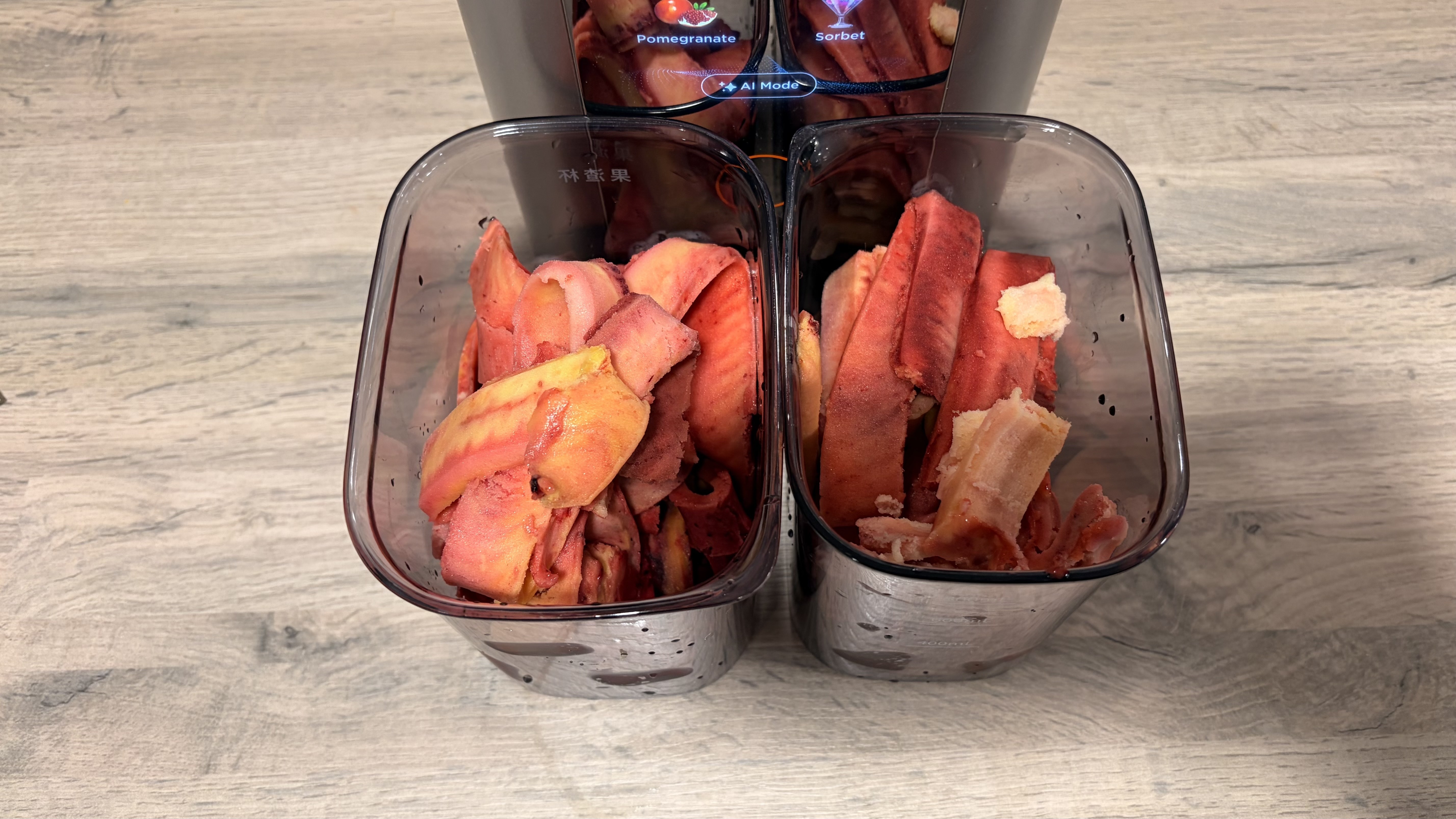 Sorbet made using the Tribest Slowstar AI Vertical Hopper Juicer