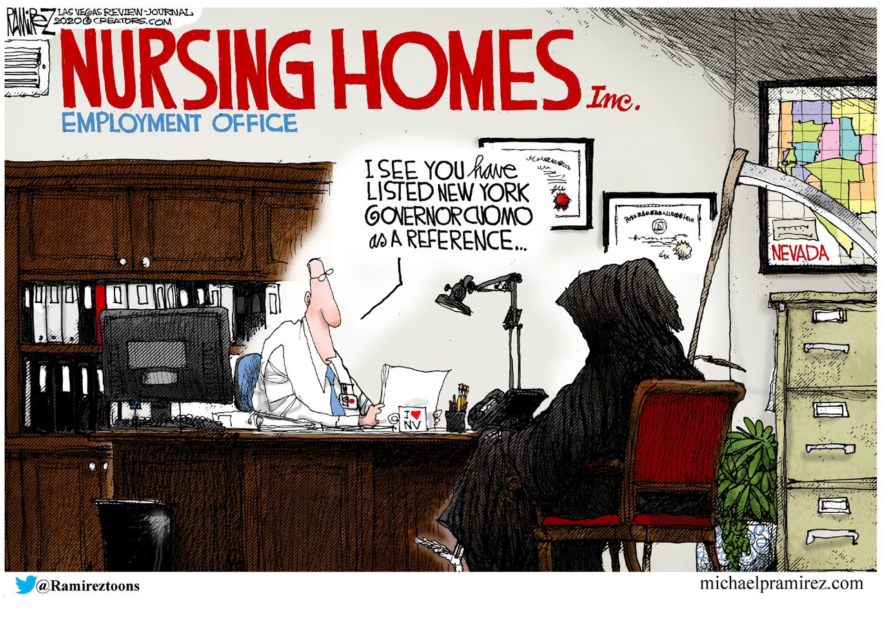 Political Cartoon U.S. Andrew Cuomo nursing home deaths