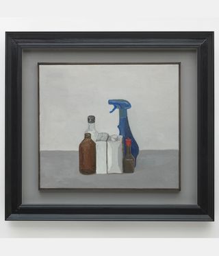 Still-life painting of packaged groceries