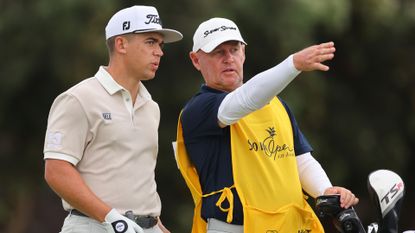 Garrick Higo and his caddie at the 2024 Sony Open