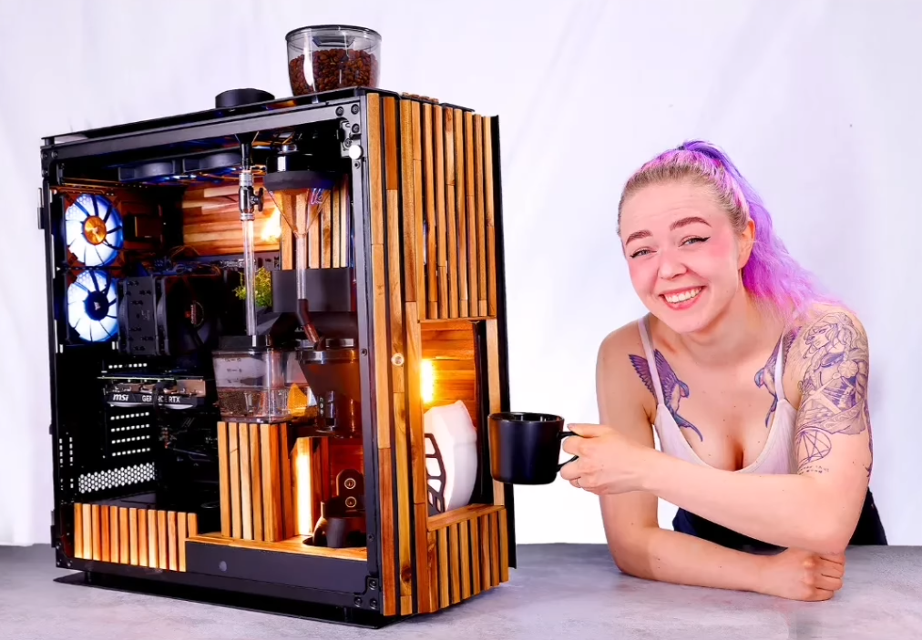 Modders build PC with coffee machine inside — full roaster and grinder ...