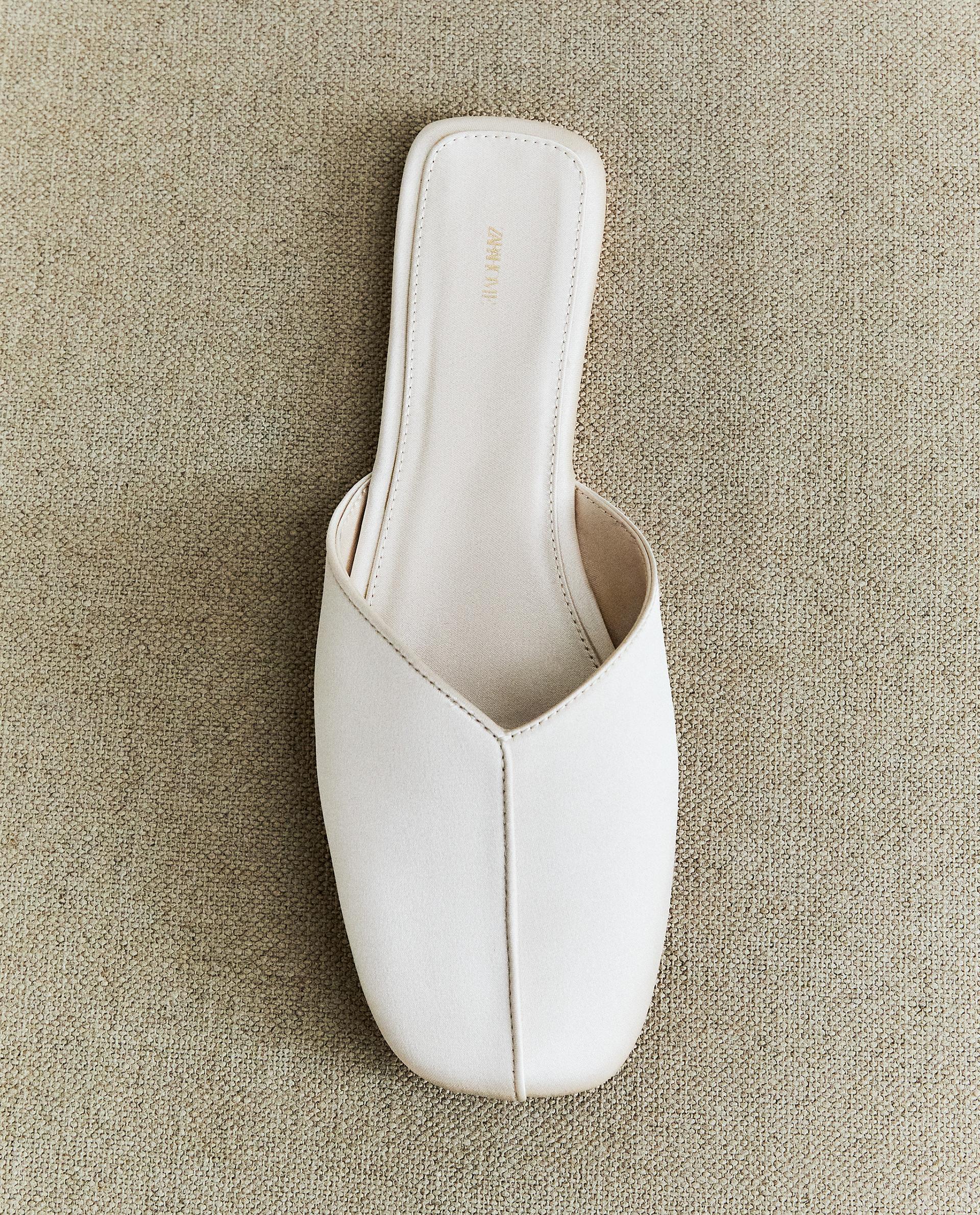 Sateen Mule Slippers With Piping