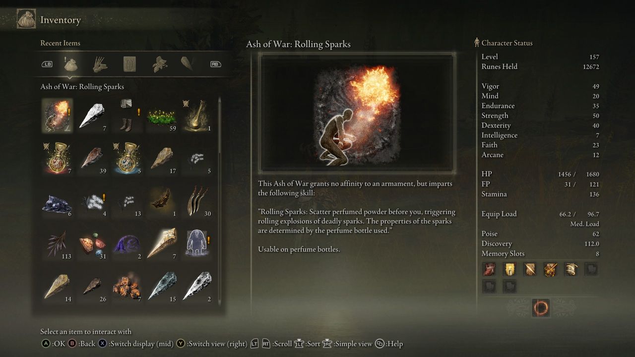 Elden Ring Rolling Sparks location