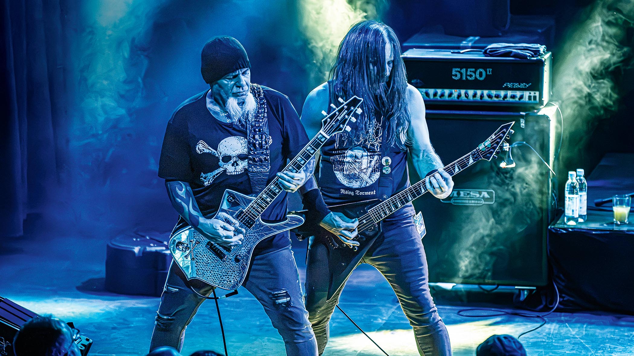 Left to Die's Rick Rozz [left] and Matt Harvey tear it up onstage.