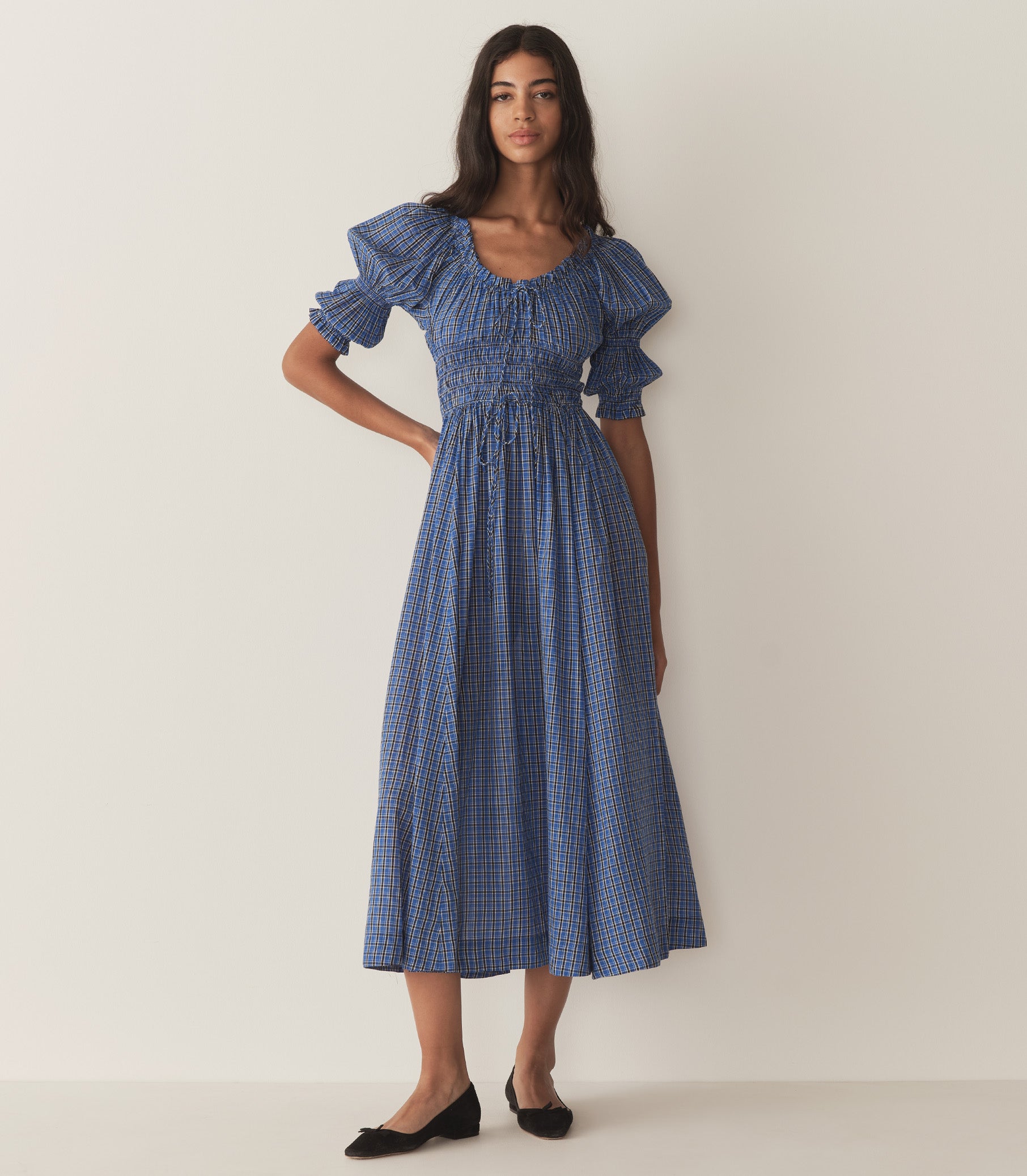 Ischia Dress -- Cassis Check