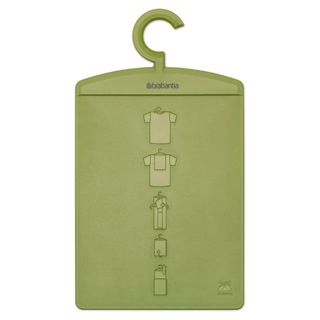 A cutout of a green Brabantia Folding Board on a white background