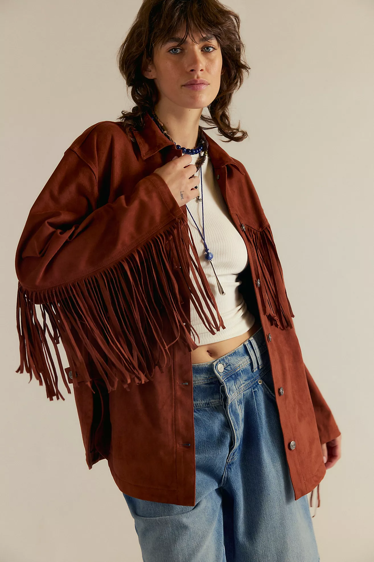 We the Free Fringe Out Vegan Suede Jacket
