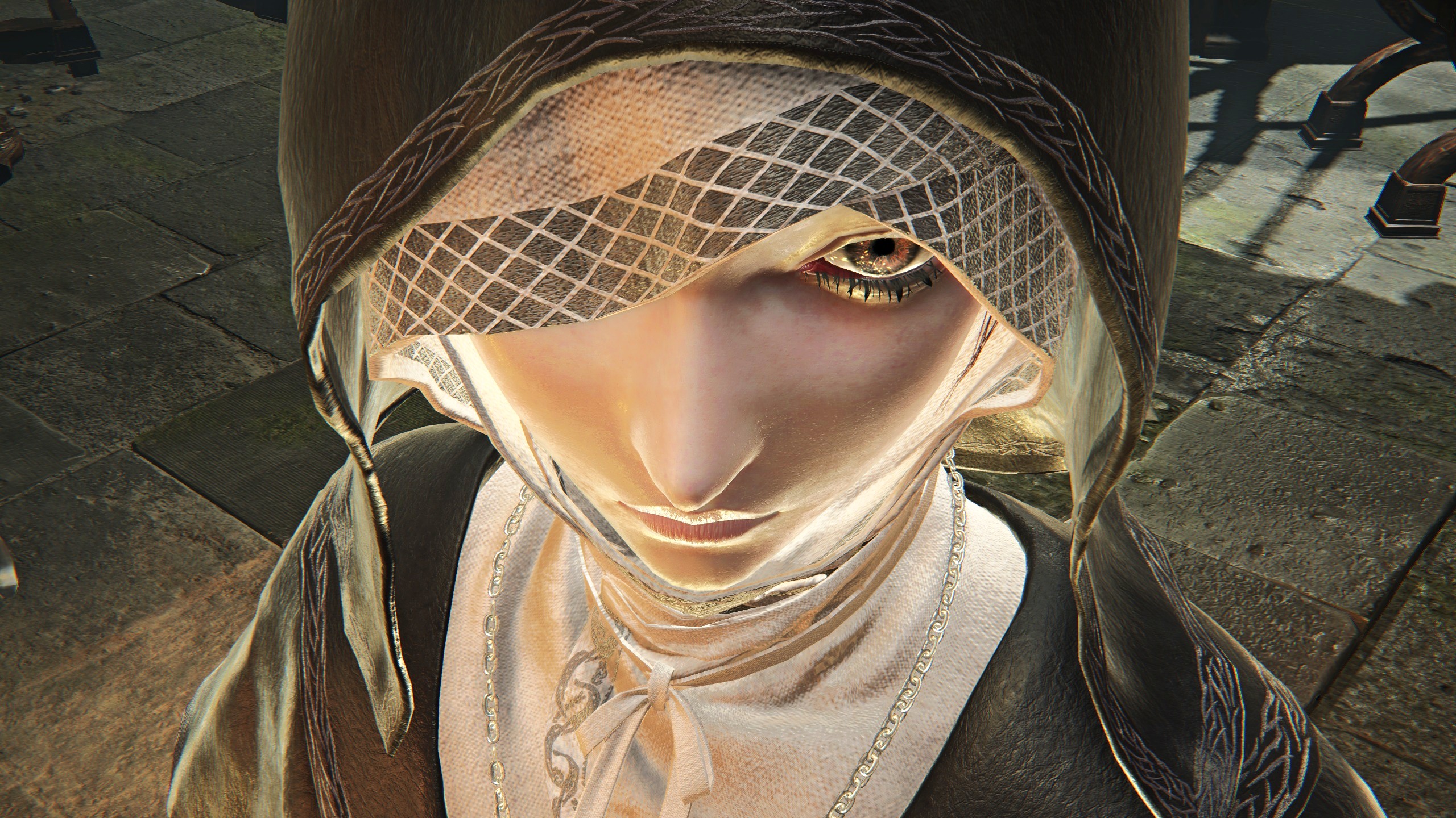 Close up of Duchess face from Elden Ring Nightreign