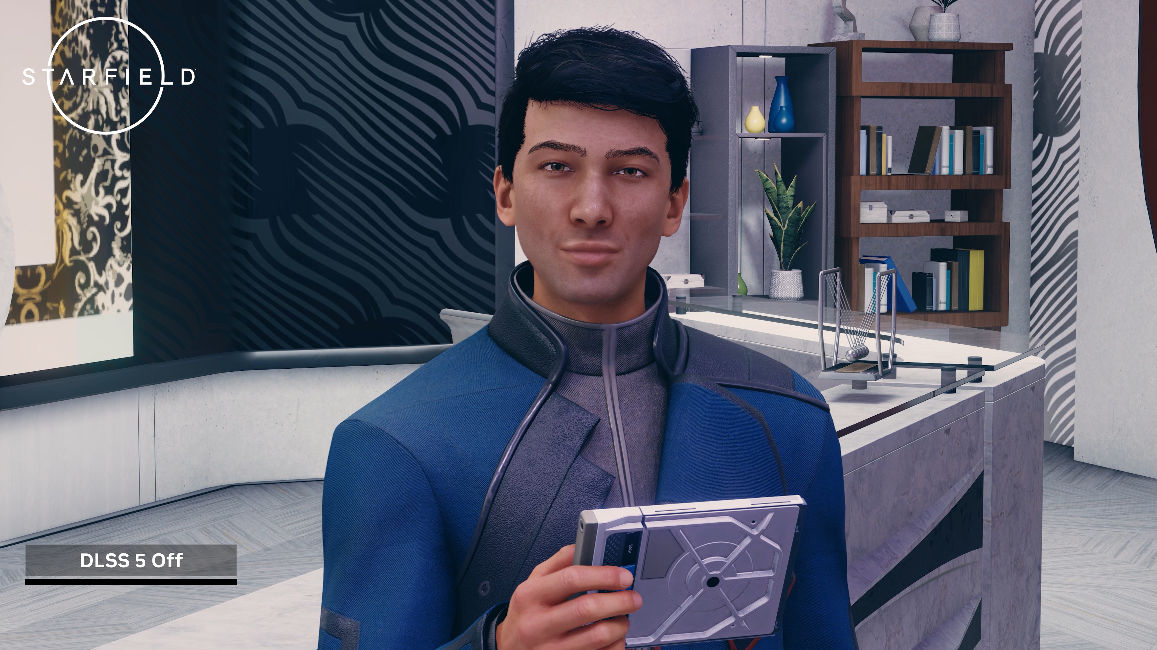 A DLSS 5 off image of a Starfield character