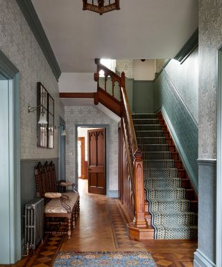 Gothic home with original wooden staircase