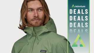 Man wearing green Patagonia jacket