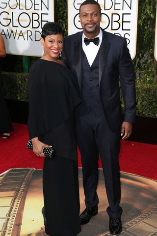 Chris Tucker and Cynne Simpson at the Golden Globes 2016