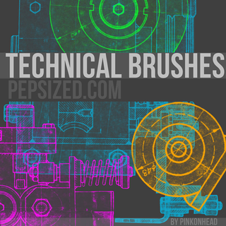 Technical Photoshop brushes