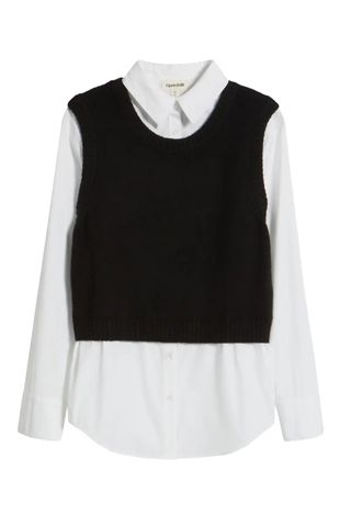 Layered Look Sweater Vest