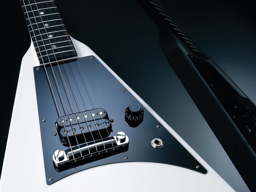 This V's body is constructed from solid maple.