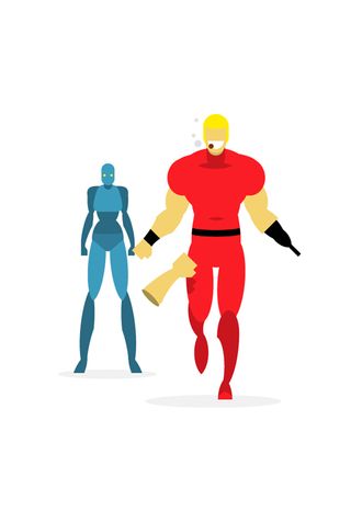 flat design superheroes