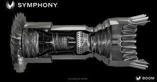 Boom Supersonic cutaway look at Symphony airplane engine.