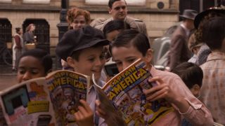 Kids reading a Captain America comic in Captain America: The First Avenger