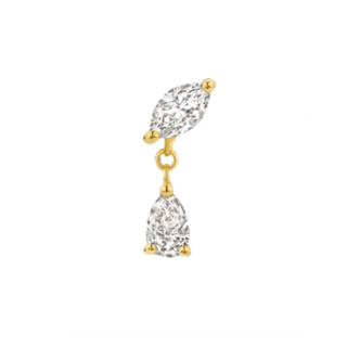 ethical jewellery brands: kimaii gold and diamond drop earrings