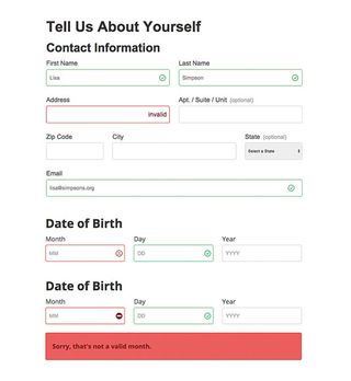 For our work on the Leukemia Lymphoma Society websites, we tried a number of approaches for form validation