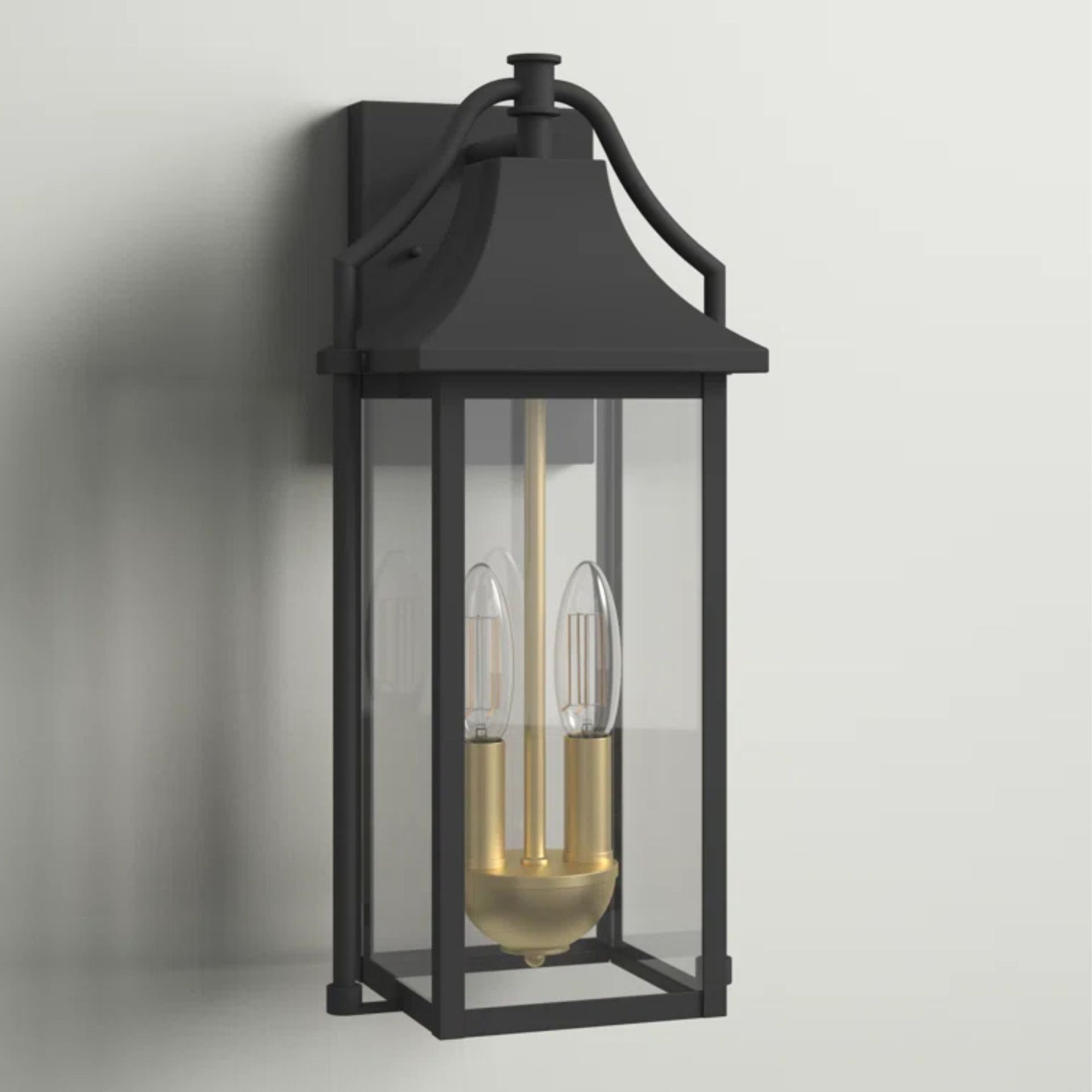 Alvester 2 - Glass Outdoor Wall Lantern with Dusk to Dawn