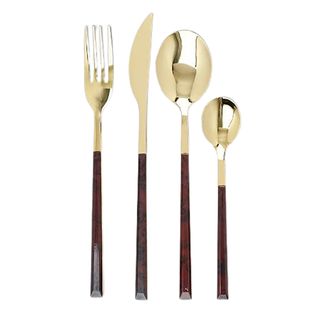 JD Williams gold and tortoiseshell cutlery set.