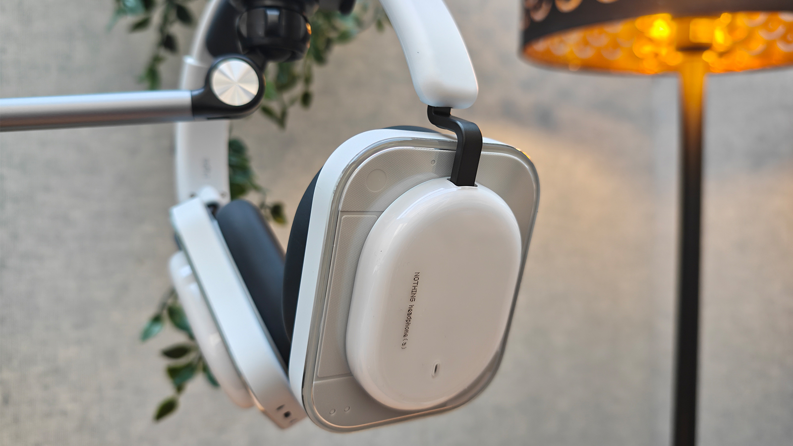 White headphones on a table