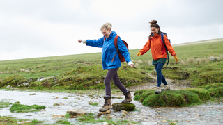 Women doing a hike together