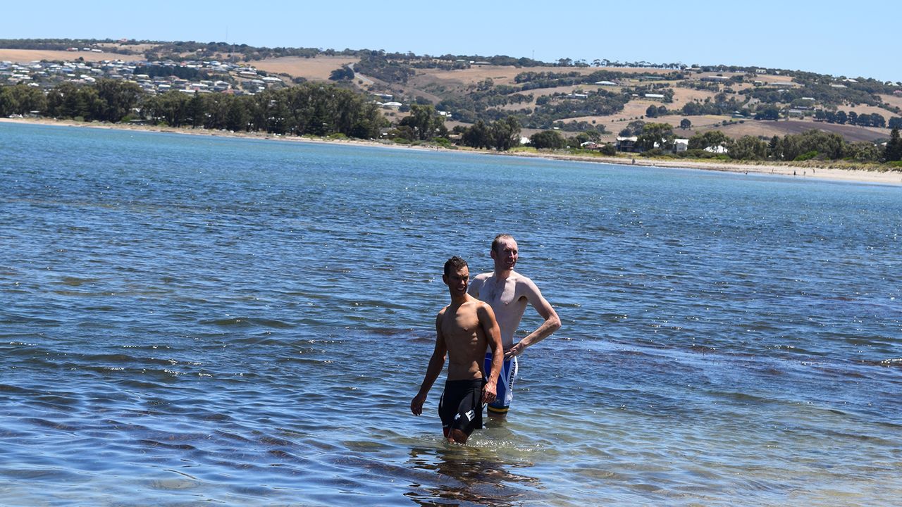 Last year's winner Richie Porte also embarced the opportunity for a cool down