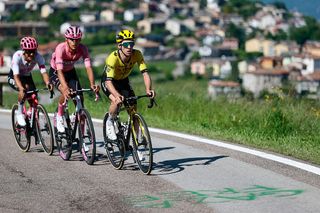 Simon Yates, Isaac Del Toro and Richard Carapaz at the 2025 Giro d'Italia