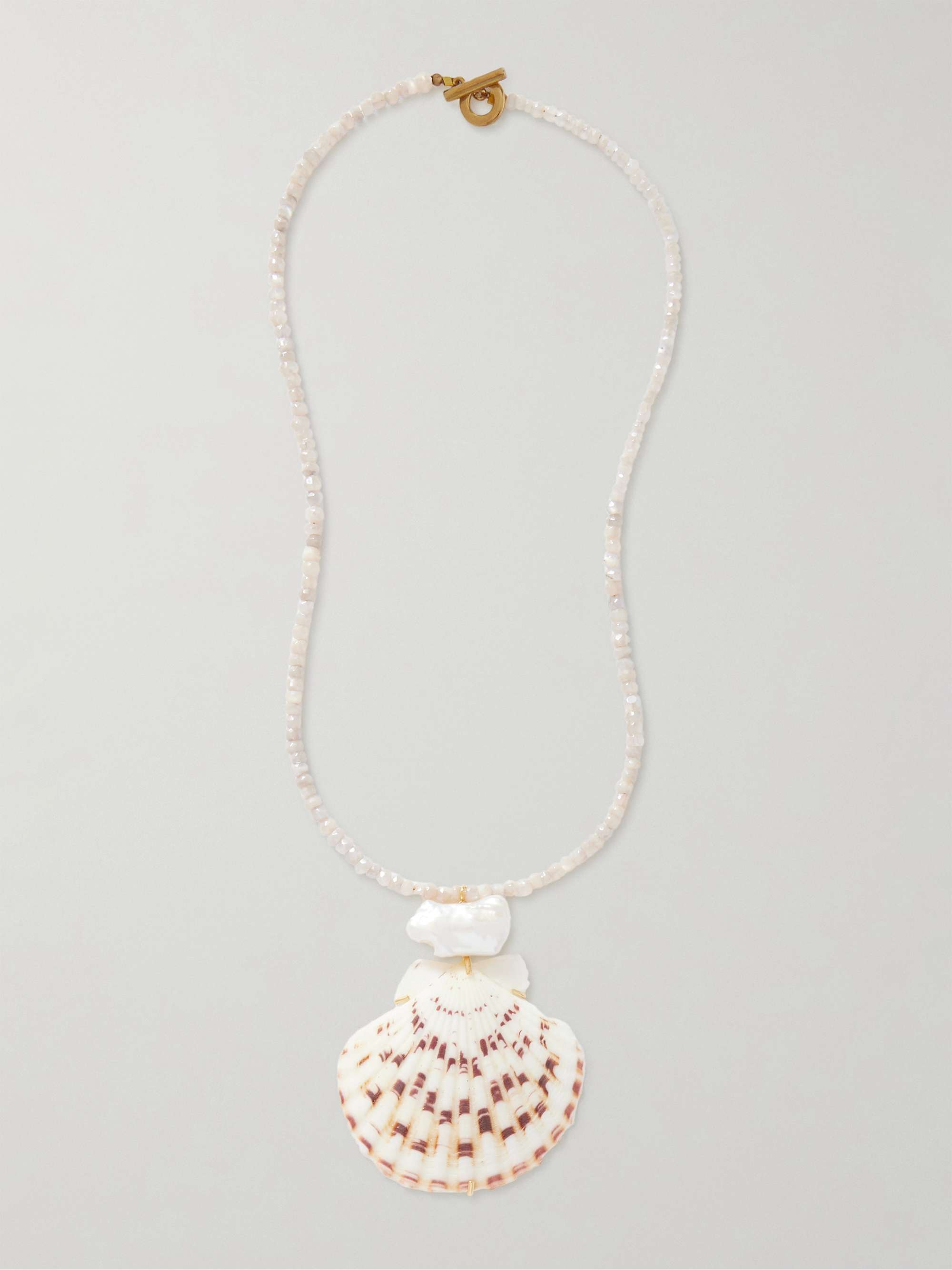 Paradis Gold-Plated, Quartz, Pearl and Shell Necklace